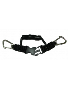 Coil lanyard double clip
